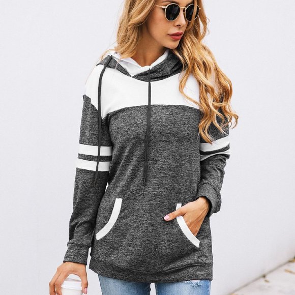 Grey and White Soft Hoodie - Picture 2 of 2